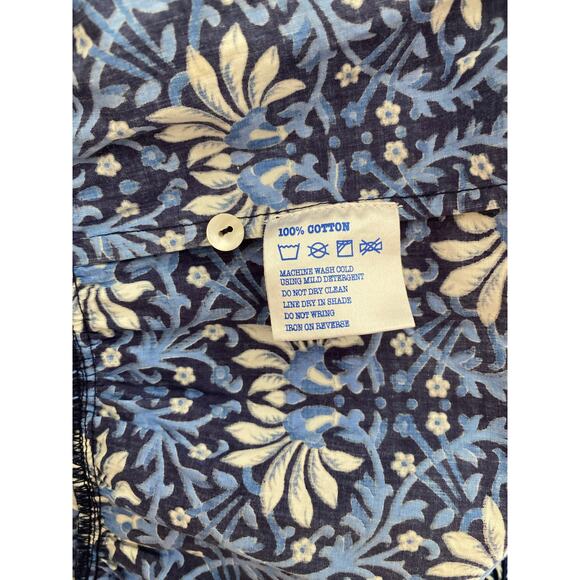 Pink City Prints Isabel Smocked Midi Dress Midnight Vine  Blue Tuckernuck M - Picture 9 of 9